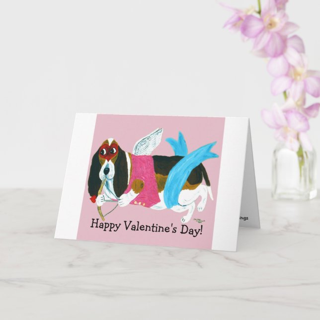 Cartão Happy Valentine's Day Doggie Folded Greeting Card (Orquídea)
