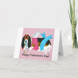 Cartão Happy Valentine's Day Doggie Folded Greeting Card