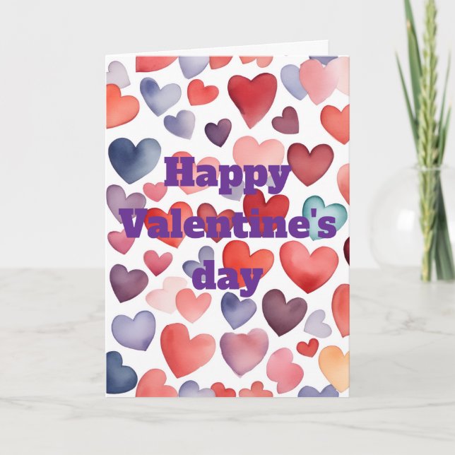 Cartão Happy Valentine's day Folded Greeting Card (Frente)