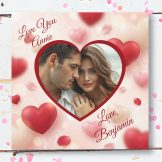 Cartão Happy Valentine's Day | Heart Personalized Photo