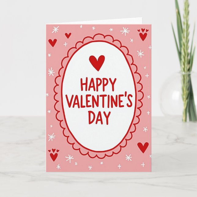 Cartão Happy Valentines Day Love Card (Frente)