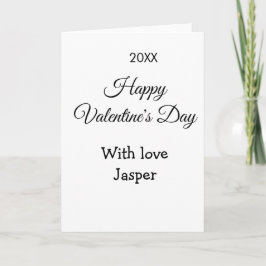 Cartão Happy Valentine's day name love simple year stylis