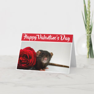 Cartão Happy Valentine's Day Rat Card