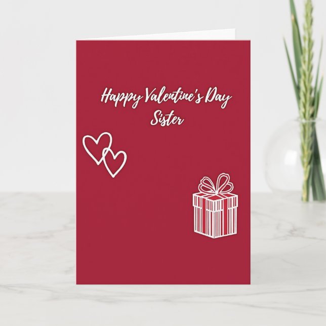 Cartão Happy Valentines Day Sister Card (Frente)