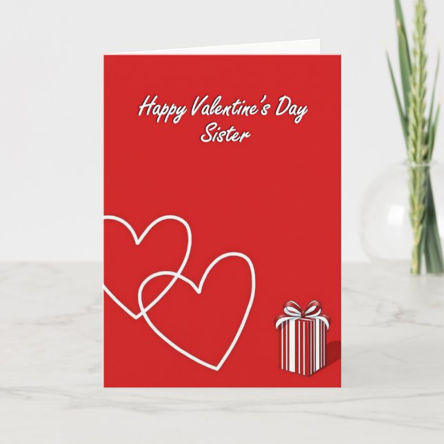 Cartão Happy Valentines Day Sister Love Card (Frente)