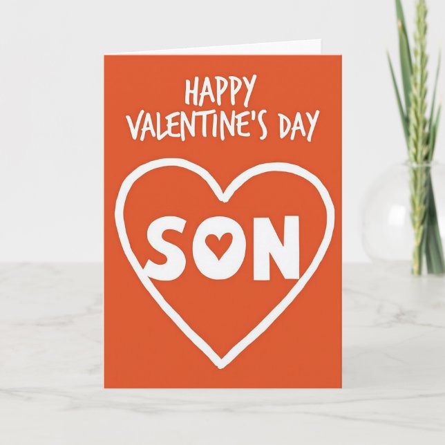 Cartão Happy Valentines Day Son Heart Card (Frente)