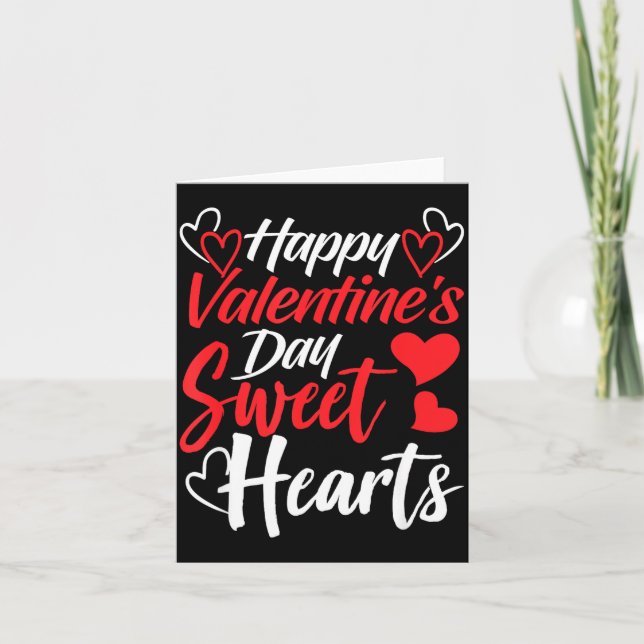 Cartão Happy Valentine's Day Sweet Hearts Couples Valenti (Frente)