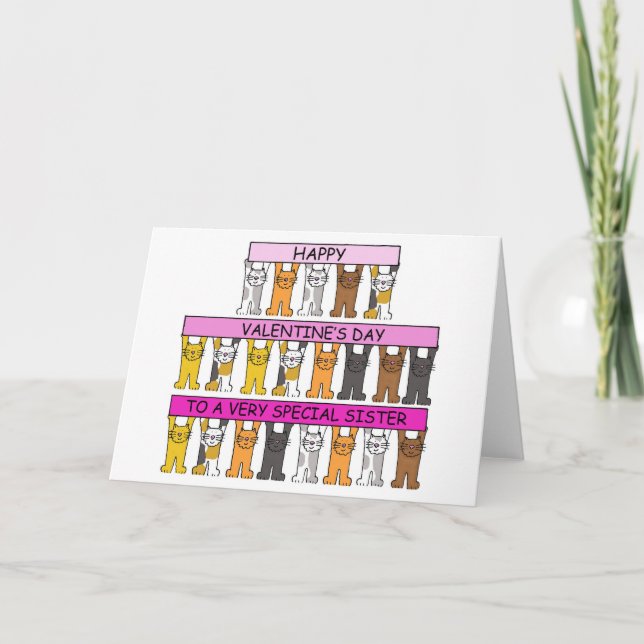 Cartão Happy Valentine's Day to Sister (Frente)