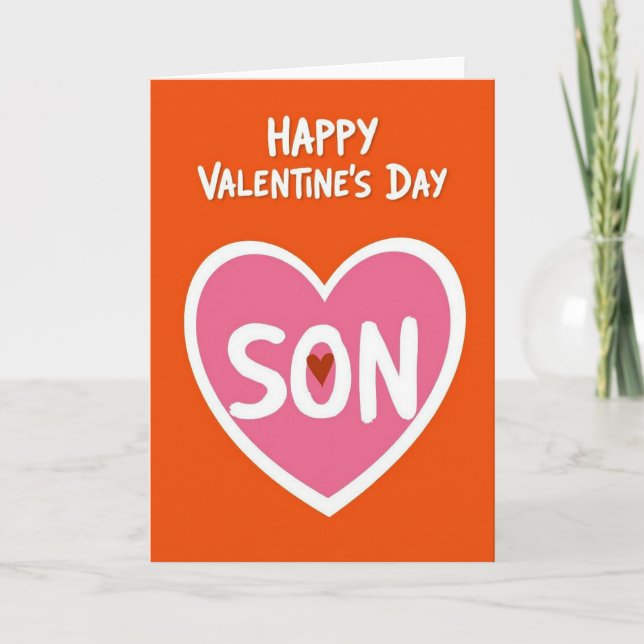 Cartão Happy Valentines Son Brush Heart Card (Frente)