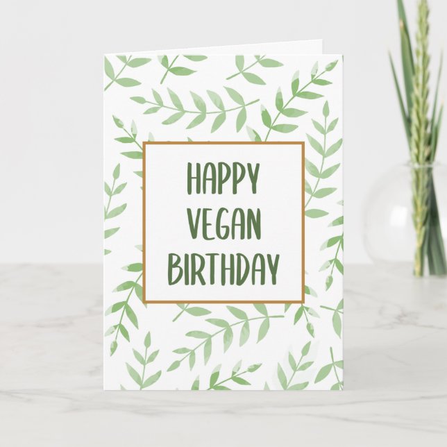 Cartão Happy Vegan Birthday (Frente)