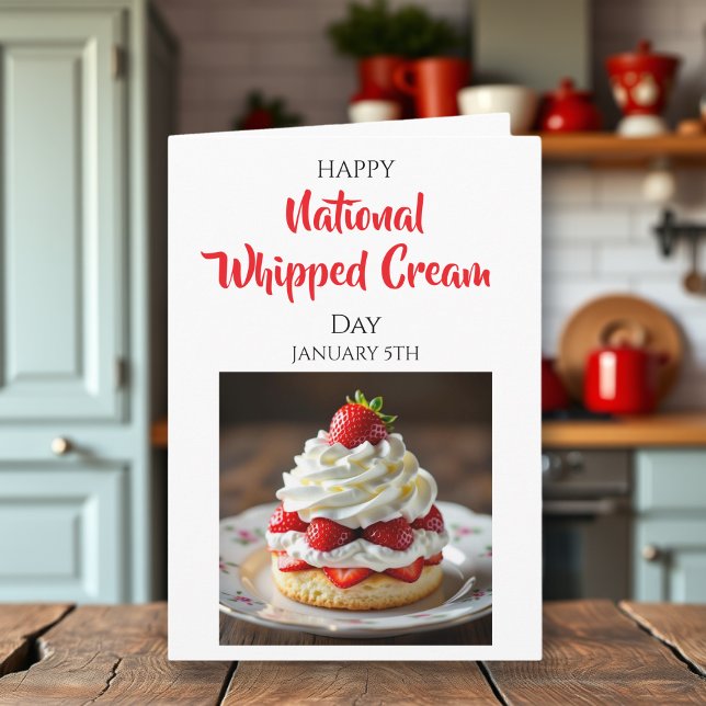 Cartão Happy Whipped Cream Day | January 5th (Criador carregado)