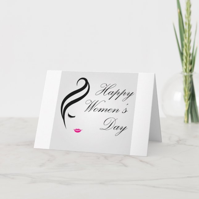 Cartão Happy womens day card with face of a lady (Frente)