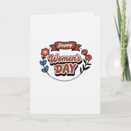 Cartão Happy Women's Day Retro Floral Tri-Blend S