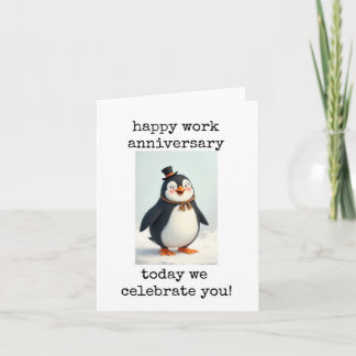 Cartão Happy Work Anniversary, Celebrate You, Penguin