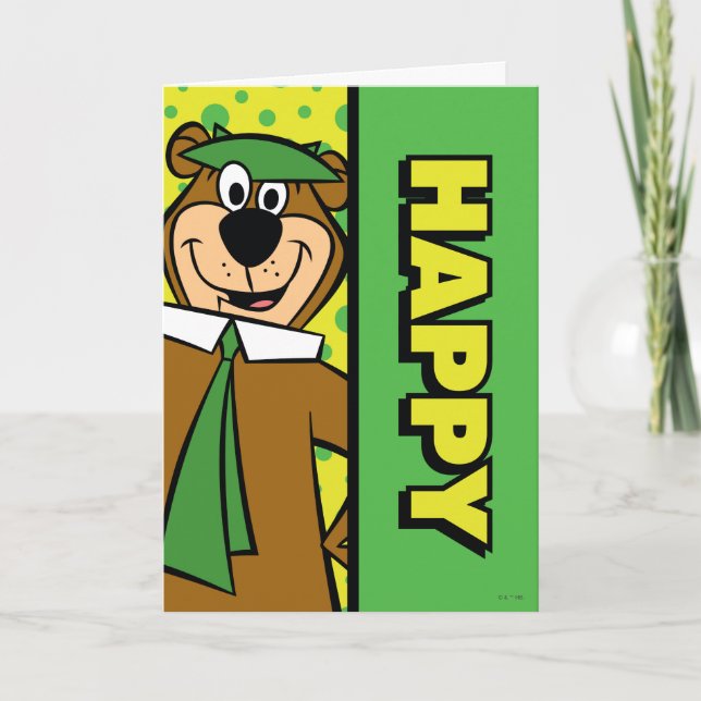 Cartão Happy Yogi Bear (Frente)