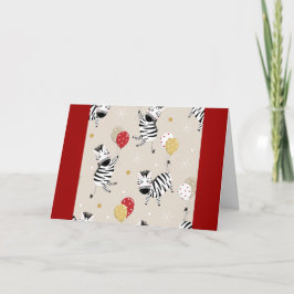 Cartão Happy Zebra Christmas