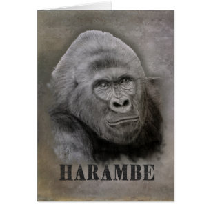Cartão Harambe (desenho da grafite)