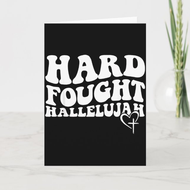 Cartão Hard Fought Hallelujah Retro Groovy Jesus  (Frente)