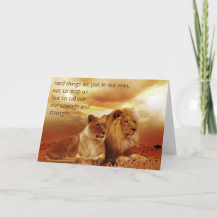 Cartão Hard Times, Courage & Strength Quote