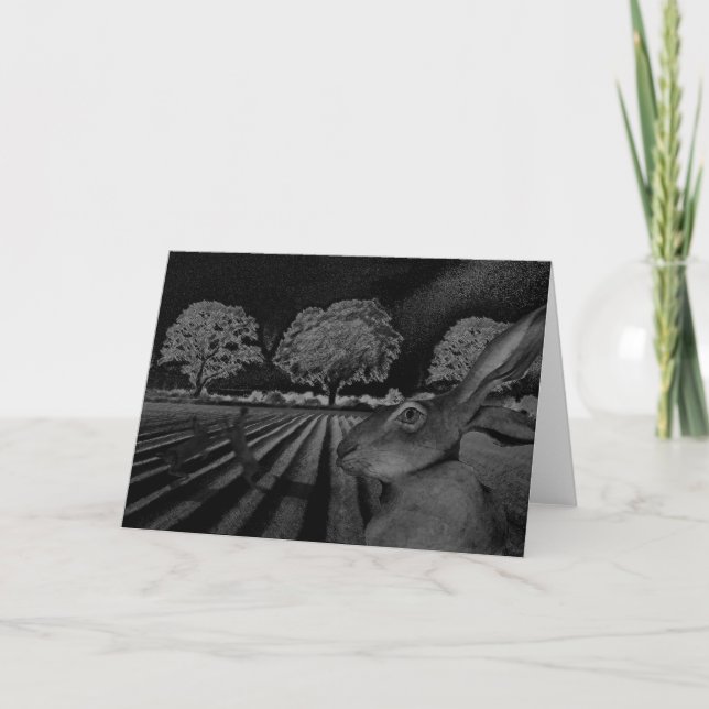 Cartão Hares at Night (Frente)