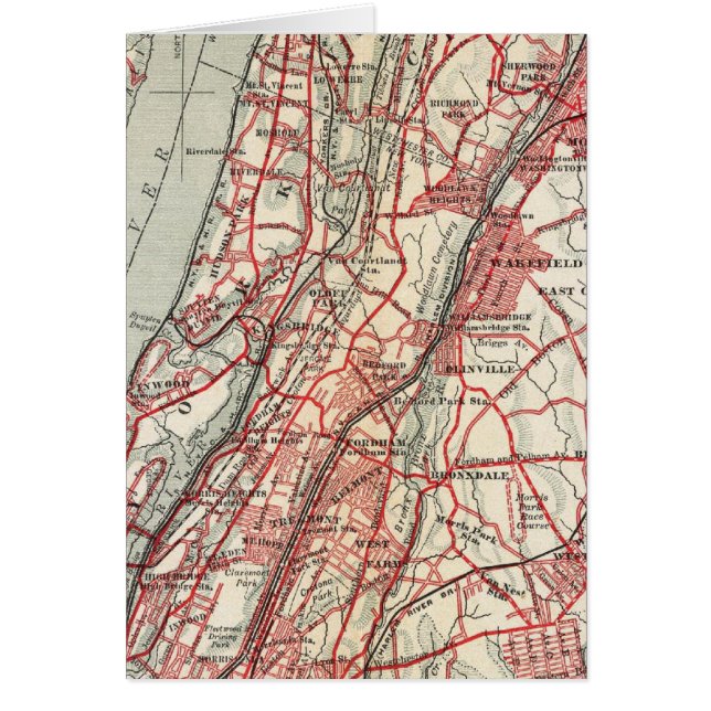 Cartão Harlem, Yonkers, Pelham Manor, Nova Iorque (Frente)