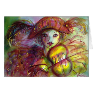 Cartão HARLEQUIN/carnaval Venetian