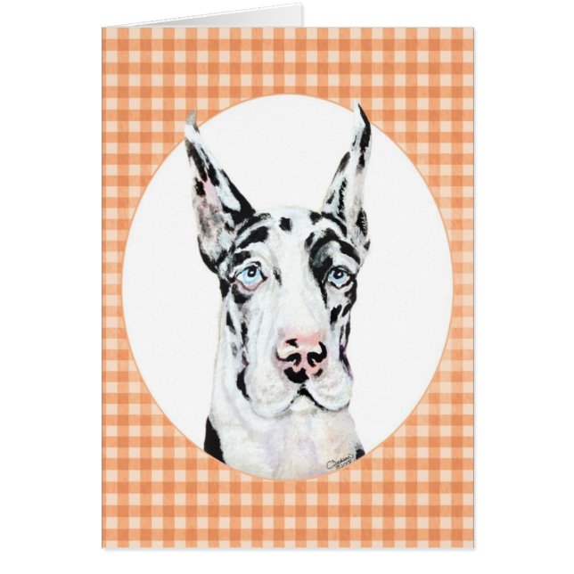 Cartão Harlequin Pup Peach (Frente)