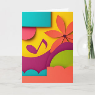 Cartão Harmonia de Flor de Papel em Camadas