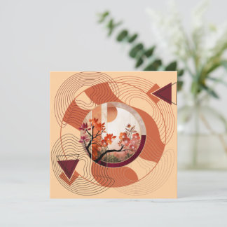 Cartão Harmonious Orange Blossom Circles