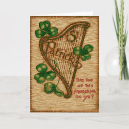 Cartão Harp de Erin Shamrock no topo da manhã