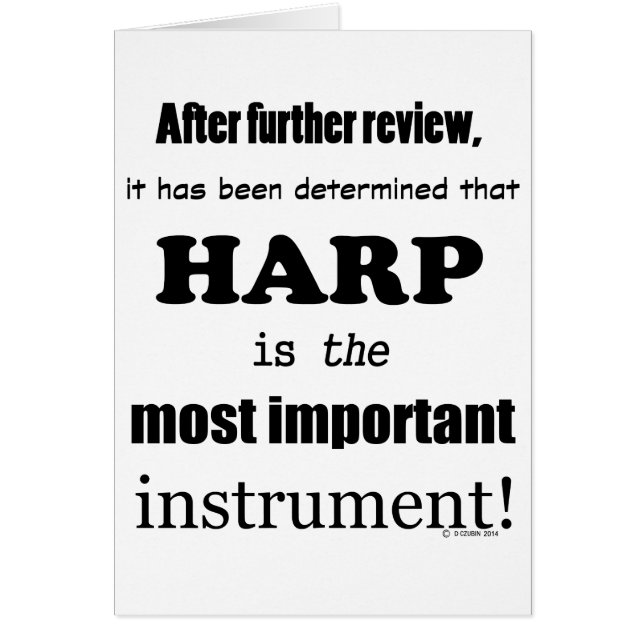 Cartão Harp - Instrumento Mais Importante (Frente)