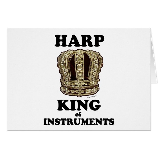 Cartão Harp King of Instruments (Frente Horizontal)