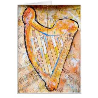 Cartão harpa do ouro