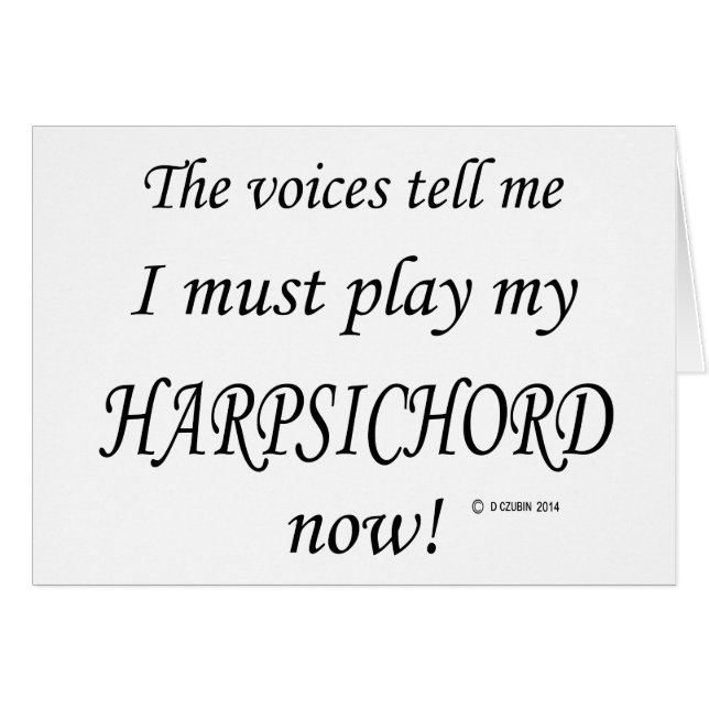 Cartão Harpsichord Voices diz que deve jogar (Frente Horizontal)