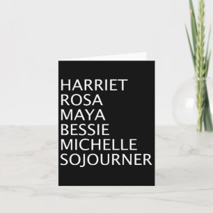 Cartão Harriet Rosa Maya Bessie Michelle Sojourner Preta