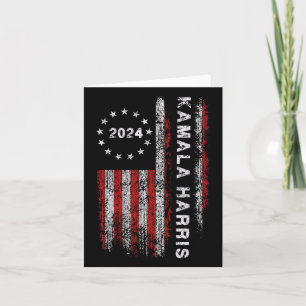 Cartão Harris 2024 American Flag Kamaka Apoiador 1