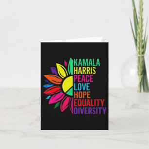 Cartão Harris Peace Love Igualdade Esperam Diversidade 1