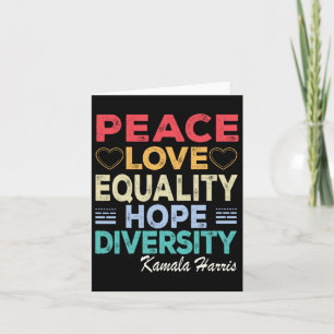 Cartão Harris Peace Love Igualdade Esperam Retro da Diver