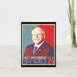 Cartão Harris Vice-presidente Tim Walz Waltz Eleição 2024