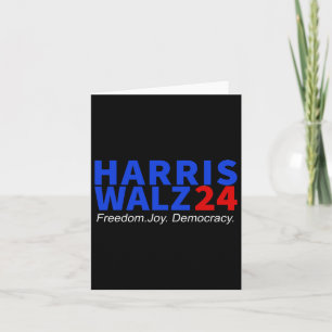 Cartão Harris W24 Liberdade Alegria Democracia Kamala Har