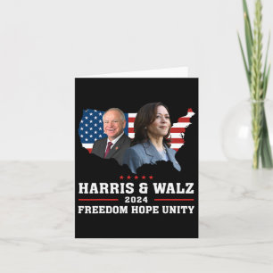 Cartão Harris W 2024 Freedom Hope Unity Policy Kamala