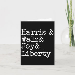 Cartão Harris Wheimer Joy Liberdade Vote Kamala Harris Pr