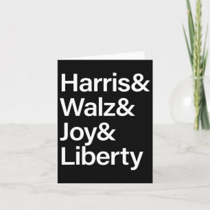 Cartão Harris Wheimer Joy Liberdade Vote Kamala Harris Pr