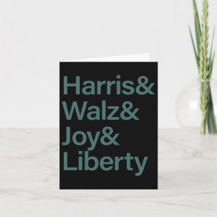 Cartão Harris Wheimer Joy Liberdade Vote Kamala Harris Pr