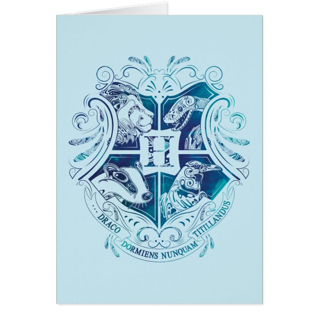 Cartão Harry Potter | Aguamenti Brasão de Armas HOGWARTS™ (Frente)