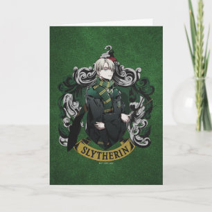 Cartão HARRY POTTER™   Anime Draco Malfoy House Crest