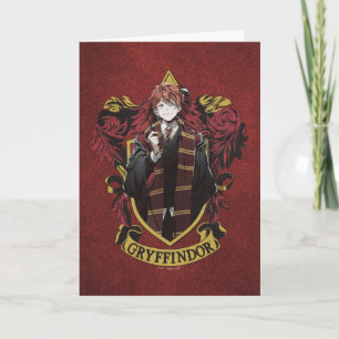 Cartão HARRY POTTER™   Anime Ron Weasley House Crest