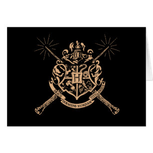 Cartão Harry Potter   Brasão de Armas de Hogwarts com Var