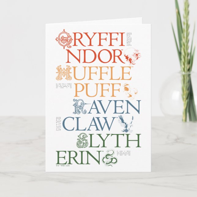 Cartão HARRY POTTER™ | Delicar Casas HOGWARTS™ (Frente)