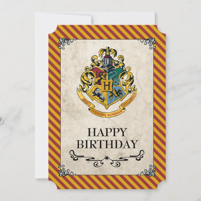 Cartão Harry Potter| Feliz aniversário de Hogwarts (Frente)